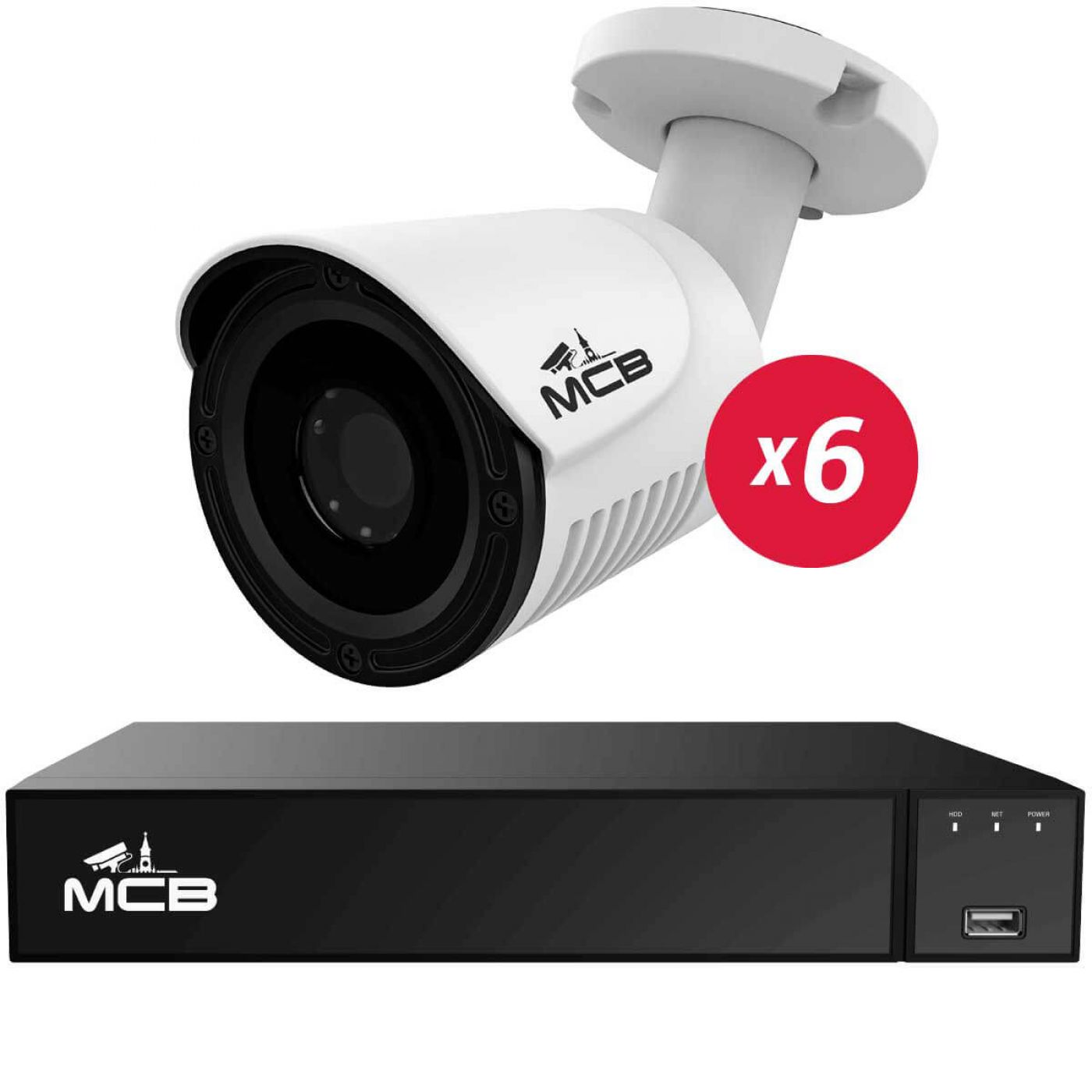 Комплект видеонаблюдения на 6 камер 2 Мегапикселя 1080N