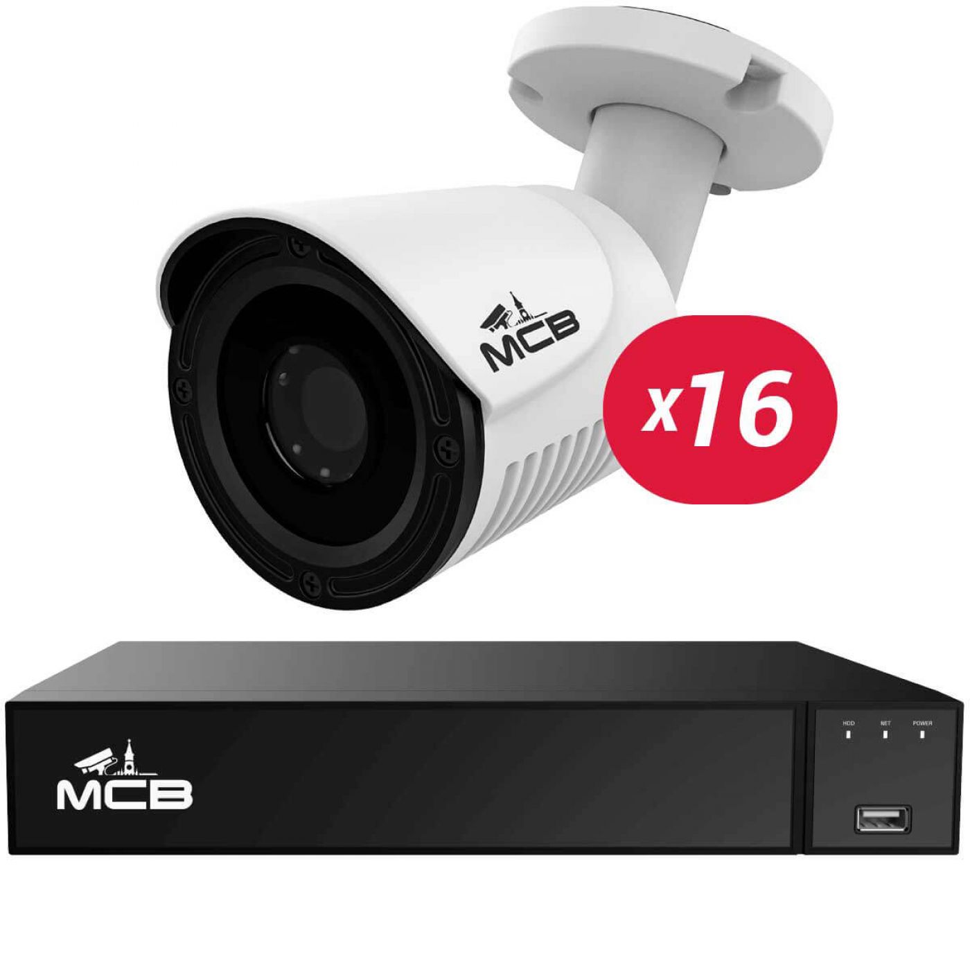 Комплект видеонаблюдения на 16 уличных 5-мегапиксельных камеры