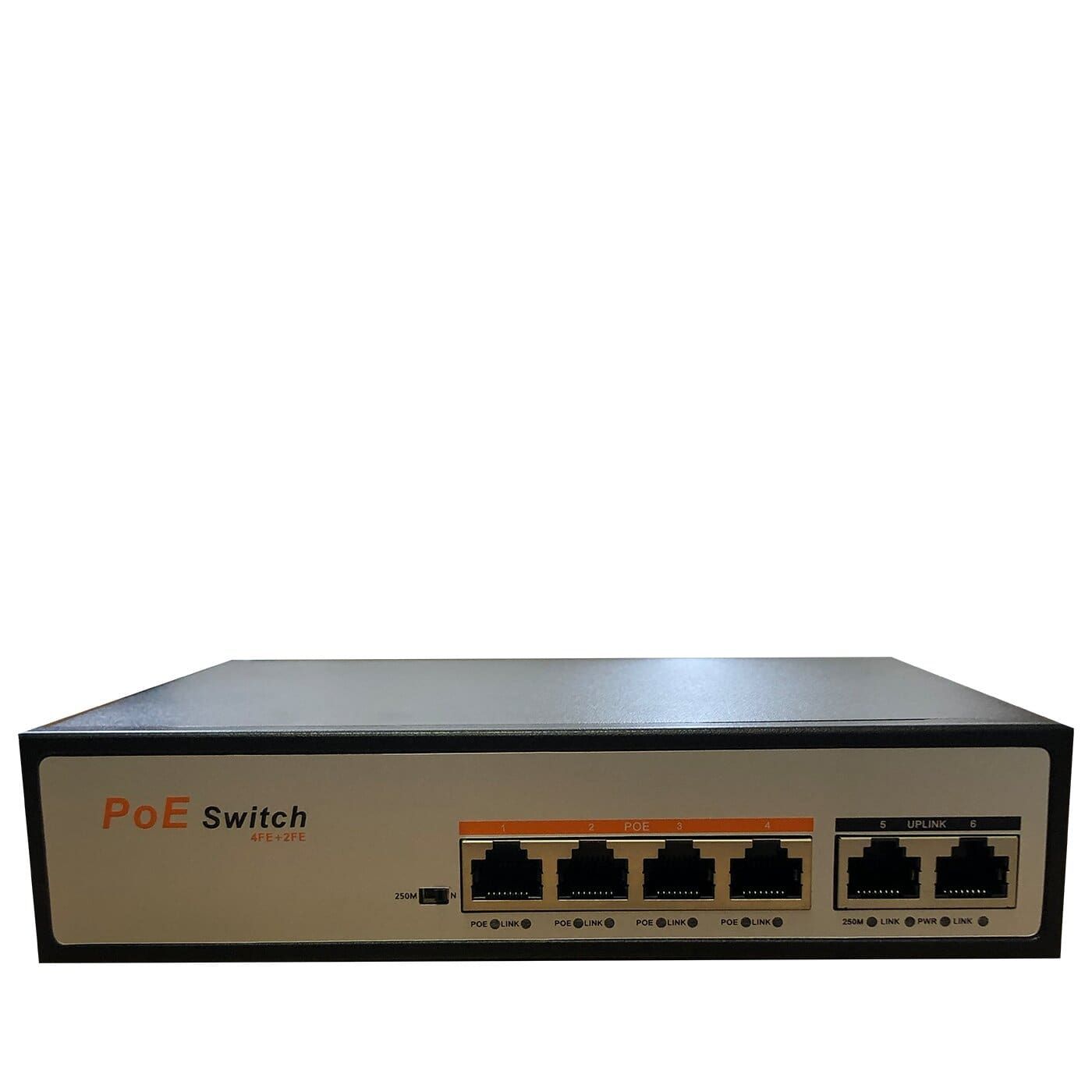 POE коммутатор на 4 POE порта + 2 LAN порта