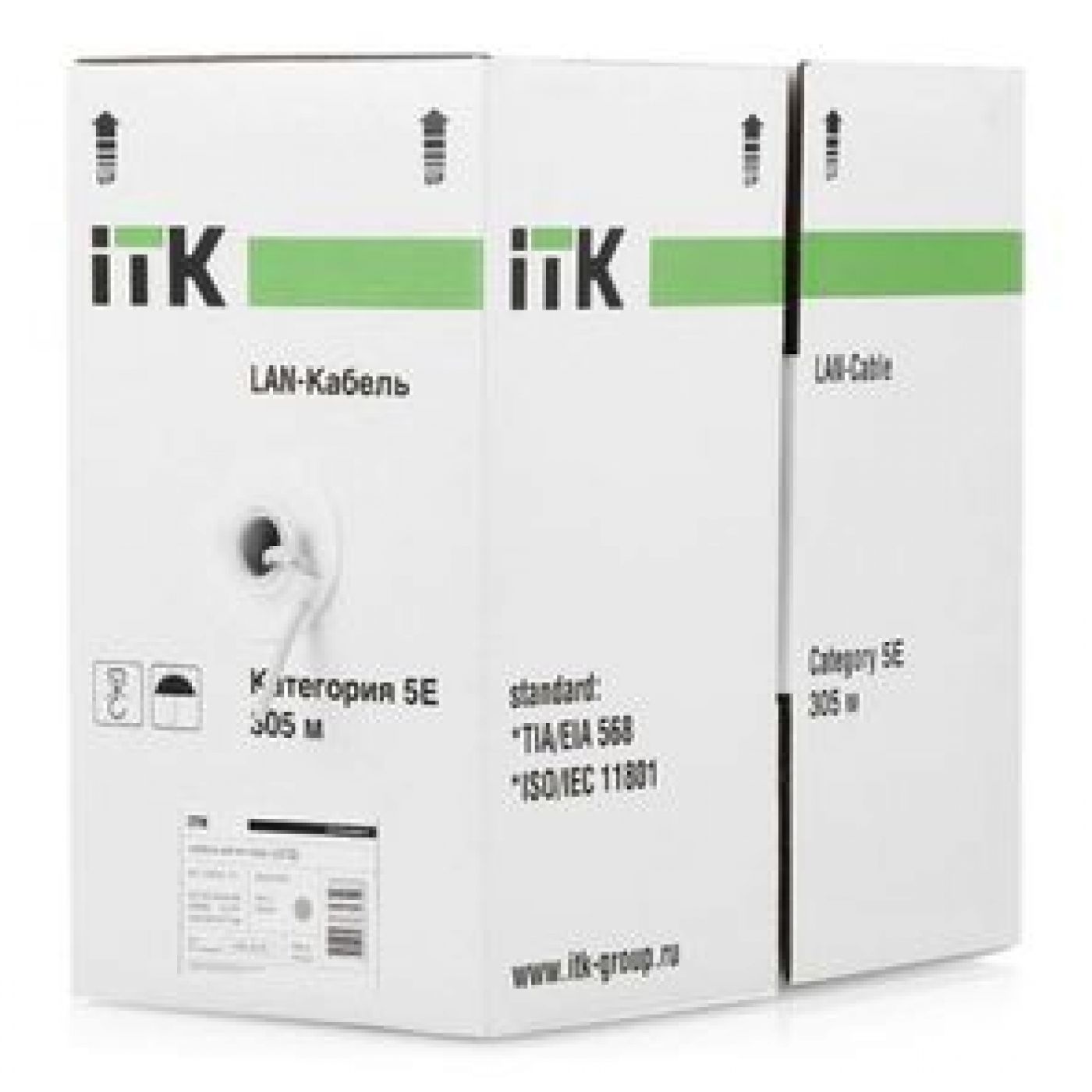 ITK Витая пара U/UTP кат.5E 4х2х24AWG solid LSZH нг(А)-LSLTx белый (305м).  ITK. Цена 11238 руб.